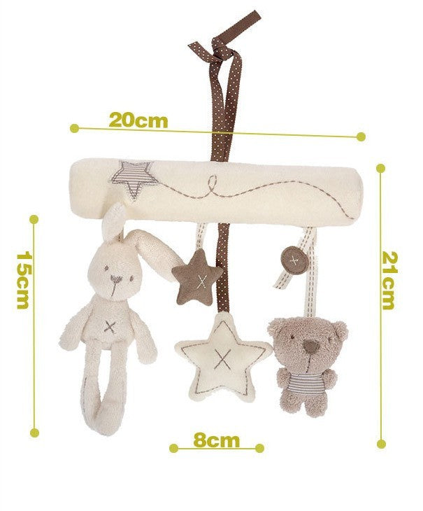 Hochets pour bébé en bas âge, jouets pour poussette, berceau, doux, lapin, ours, jouets suspendus, peluche, apaiser, poupée, accessoires de lit