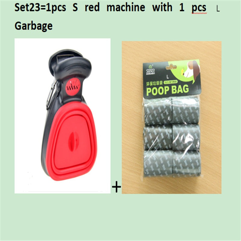 Scooper de merde pliable de voyage pour animaux de compagnie de chien avec 1 rouleau de sacs décomposables cuillère de merde propre ramasser les excréments nettoyant Epacket expédition