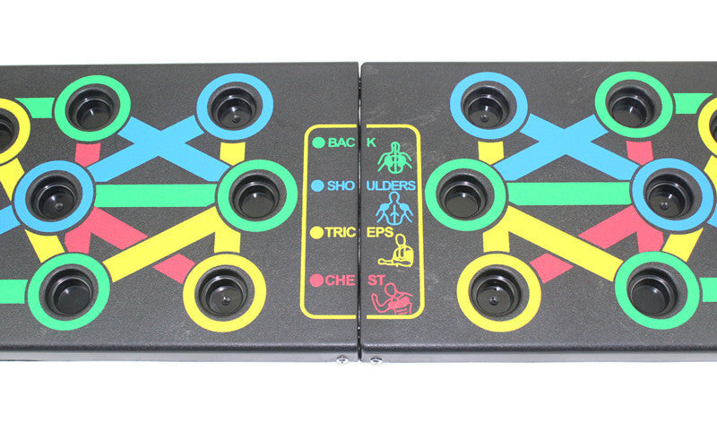 Tabla de entrenamiento de músculos abdominales y pectorales en casa para hombres y mujeres.