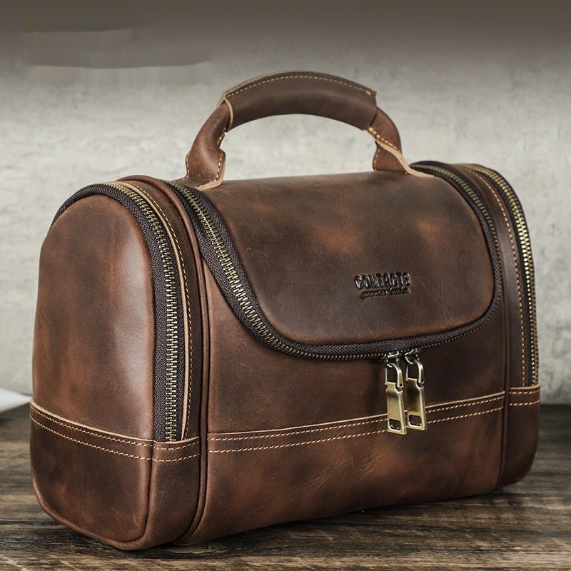 Sac multi-entraînement en cuir de vache vintage, pochette portable