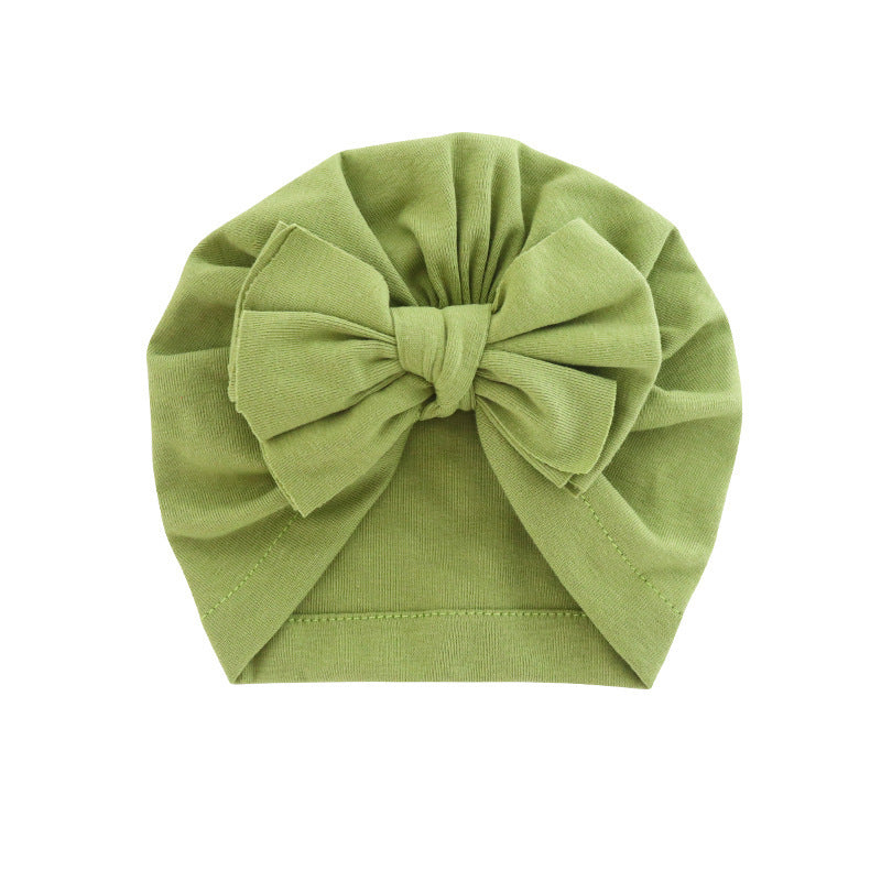 Chapeau à capuche avec turban enveloppé de nœud papillon, chapeau de couleur unie