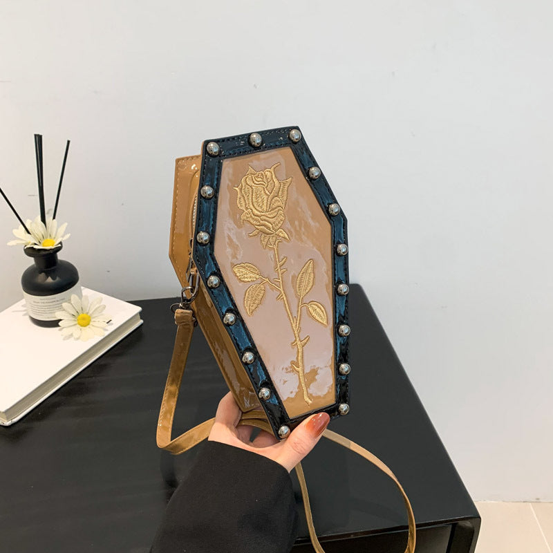 Bolso de hombro de ataúd fantasma de personalidad oscura europea y americana de Halloween de estilo gótico