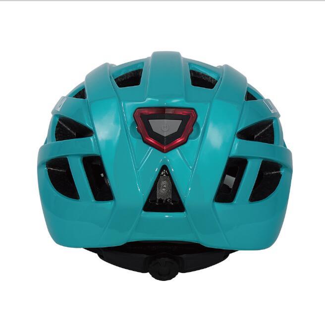 Casco de bicicleta de una sola pieza masculino y femenino con luz.