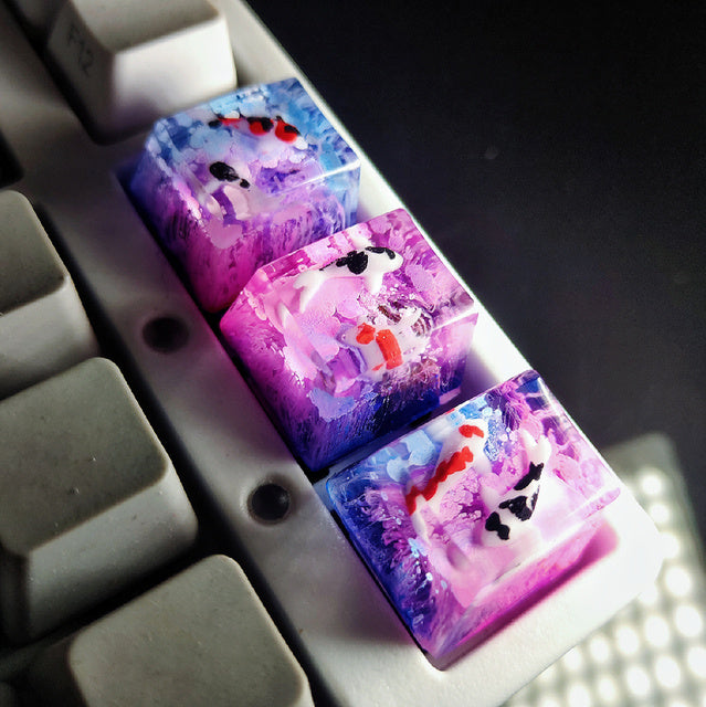 Scenery Koi Backspace Resin Keycaps For Cherry Mx Switch
