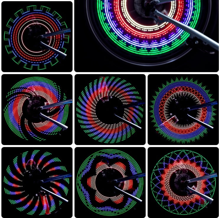 Lumières de vélo LED étanches, bande de lampe de roue, 32 modèles