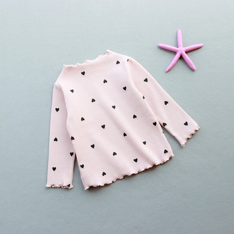 Camiseta de manga larga Love camiseta de fondo para niños 