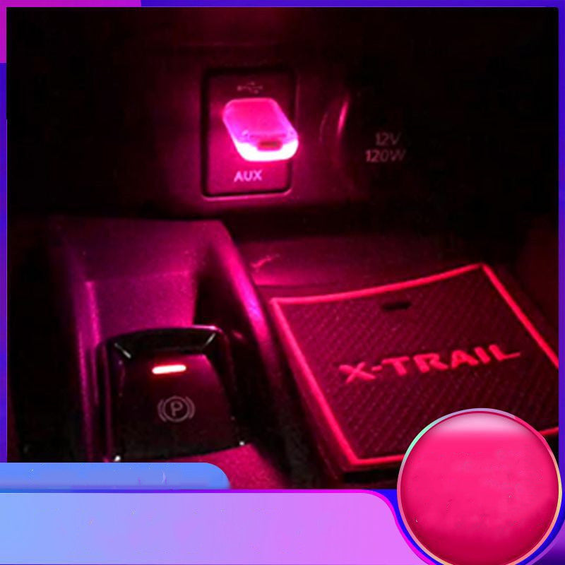 Lumière décorative USB pour voiture, veilleuse Laser, lampe d'ambiance réglable, plusieurs lumières de fête