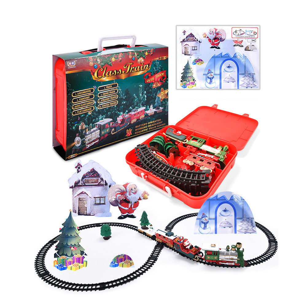 Ensemble de Train jouet avec lumières et sons, ensemble de Train de noël, voies ferrées, jouets à piles