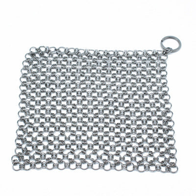 Nettoyeur de fonte en acier inoxydable argenté, épurateur de cotte de mailles, ustensiles de cuisine domestiques, nettoyage pour poêles, poêles à gril