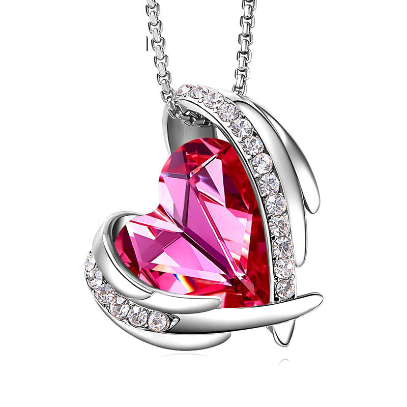 Collier ange pour femme, Niche créative, pendentif en cristal, collier Simple assorti avec tout