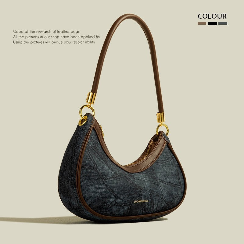 Bolso de un solo hombro con textura Niche medio antiguo Crescent