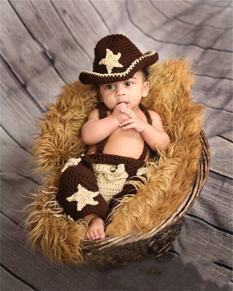 Traje fotográfico de punto para bebé con hilo de lana
