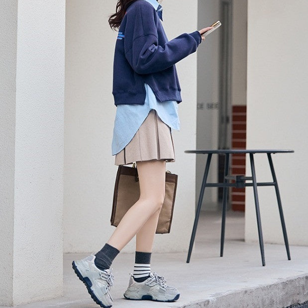 Zapatos deportivos de algodón de invierno para mujer con suela gruesa de ocio