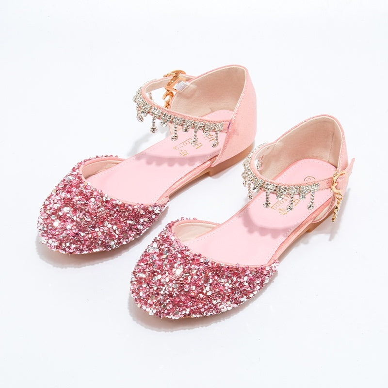 Zapatos de cristal para niña Zapatos de vestir Tacones altos para niños