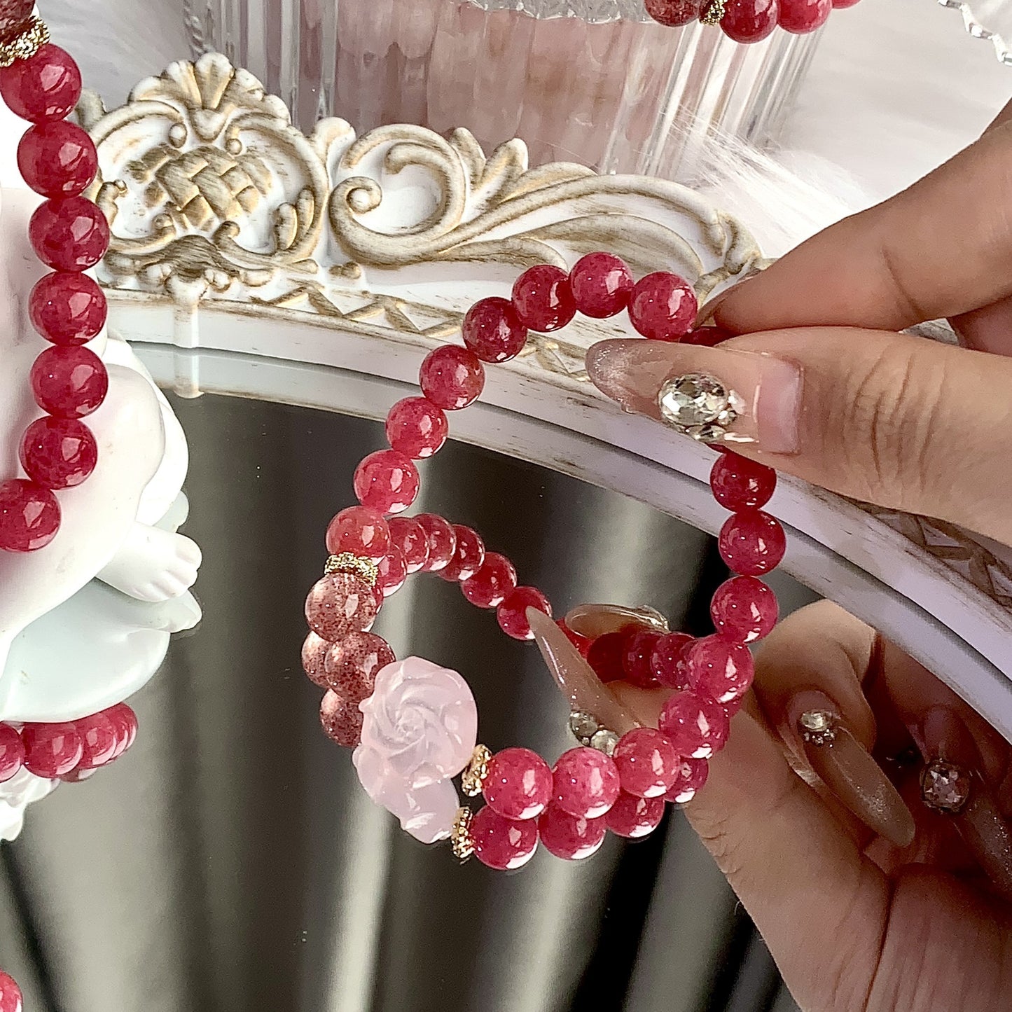 Pulsera de cristal natural con diseño de interés especial