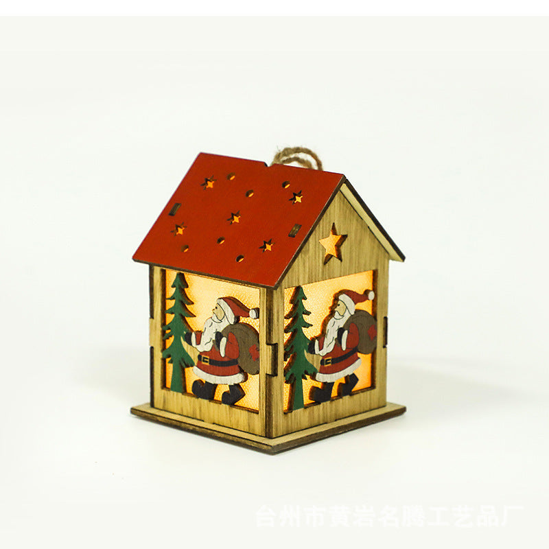 Colgantes de madera luminosos festivos decorativos