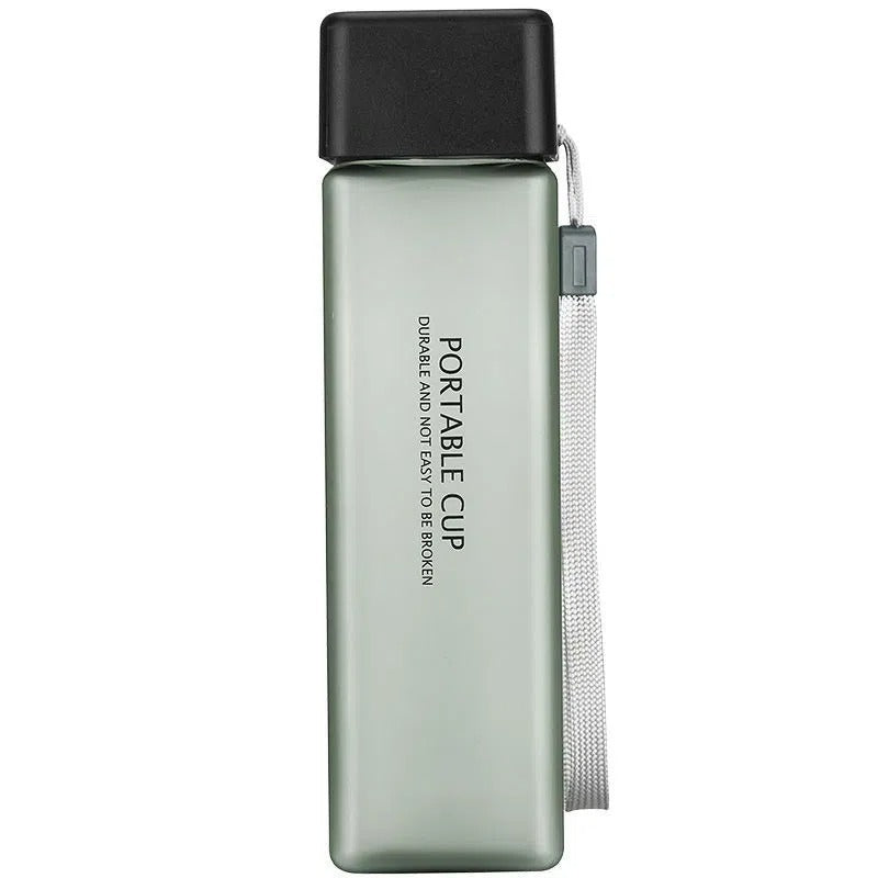 Bouteille d'eau carrée créative, tasse à main Portable Anti-chute, bouteille en plastique transparente pour sport et voyage, étanche