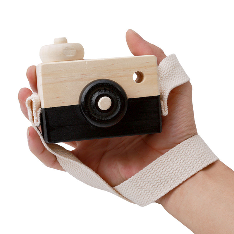Appareil photo en bois mignon, jouets pour bébé et enfant, accessoire de photographie suspendu, décoration, activité éducative de plein air, cadeau heureux pour la journée des enfants