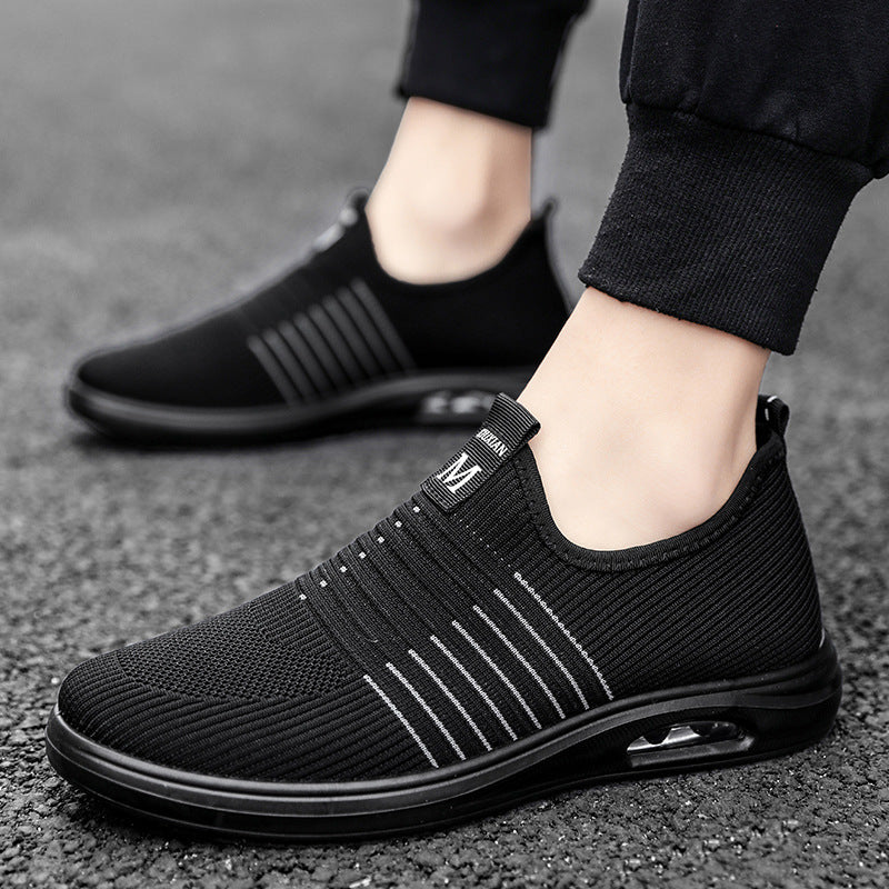 Zapatillas informales de malla tejida con mosca de otoño para hombre