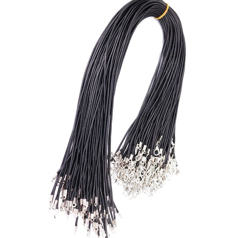 Corde de suspension en corde de cire tissée noire sans chaîne de queue