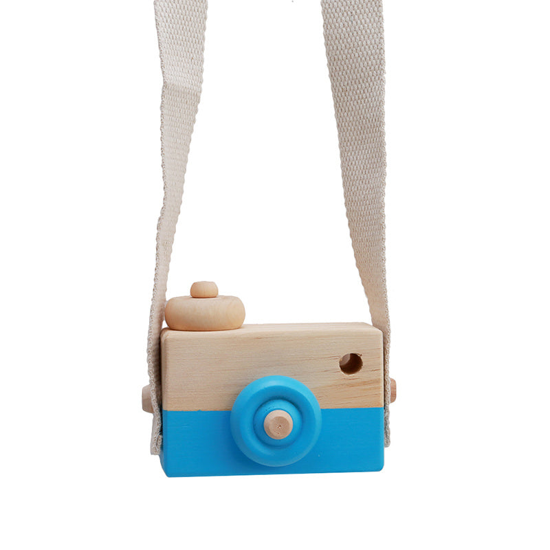 Appareil photo en bois mignon, jouets pour bébé et enfant, accessoire de photographie suspendu, décoration, activité éducative de plein air, cadeau heureux pour la journée des enfants