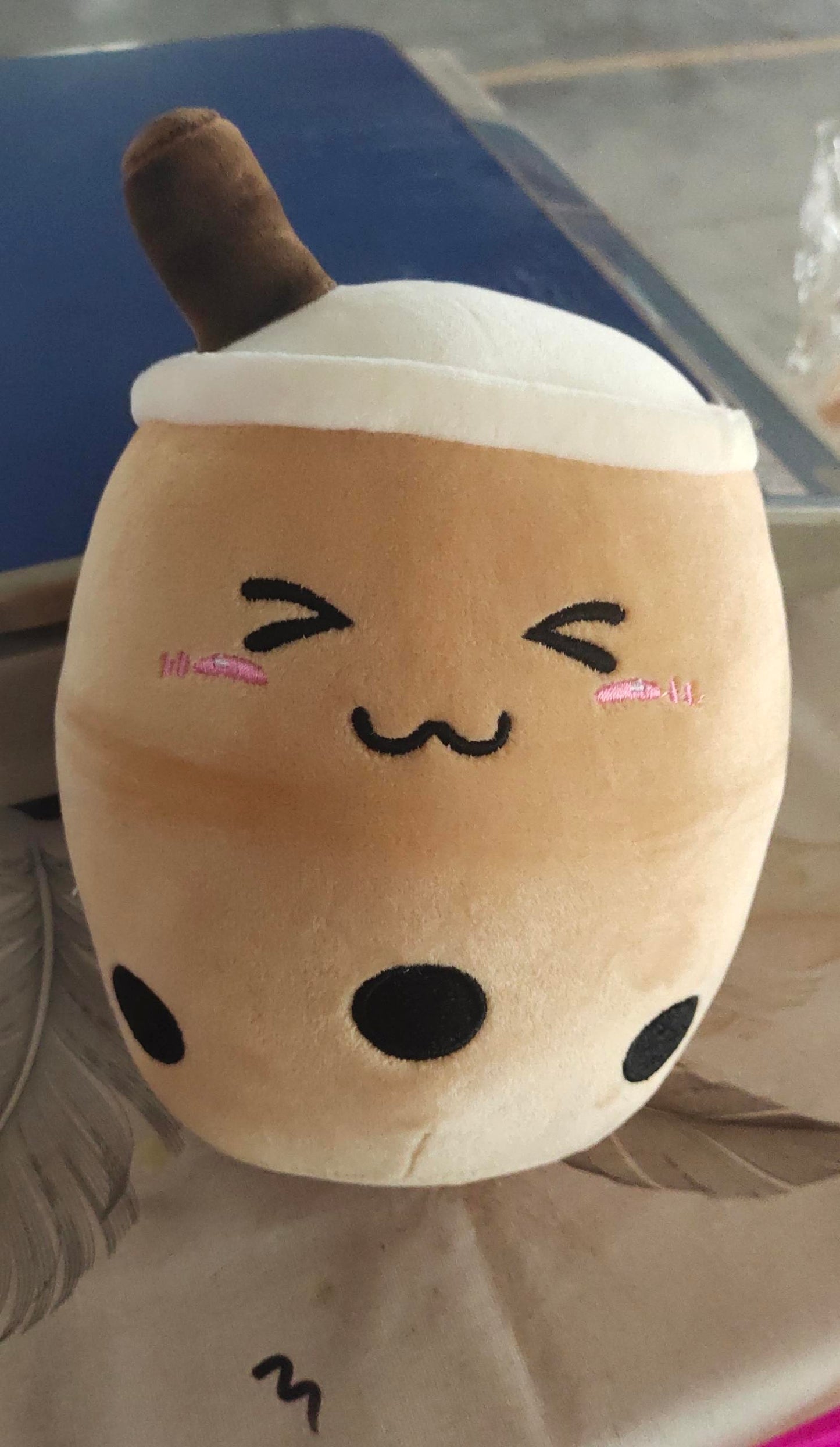 Peluche de boisson aux fruits, mignonne, douce, fraise, lait, thé, tasse de thé Boba, jouet bulle de thé, oreiller, coussin, cadeau pour enfants