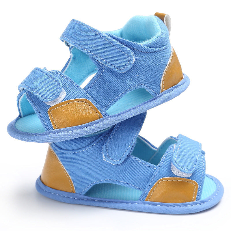 Sandales Velcro pour bébé en denim, chaussures pour tout-petits, chaussures pour bébés