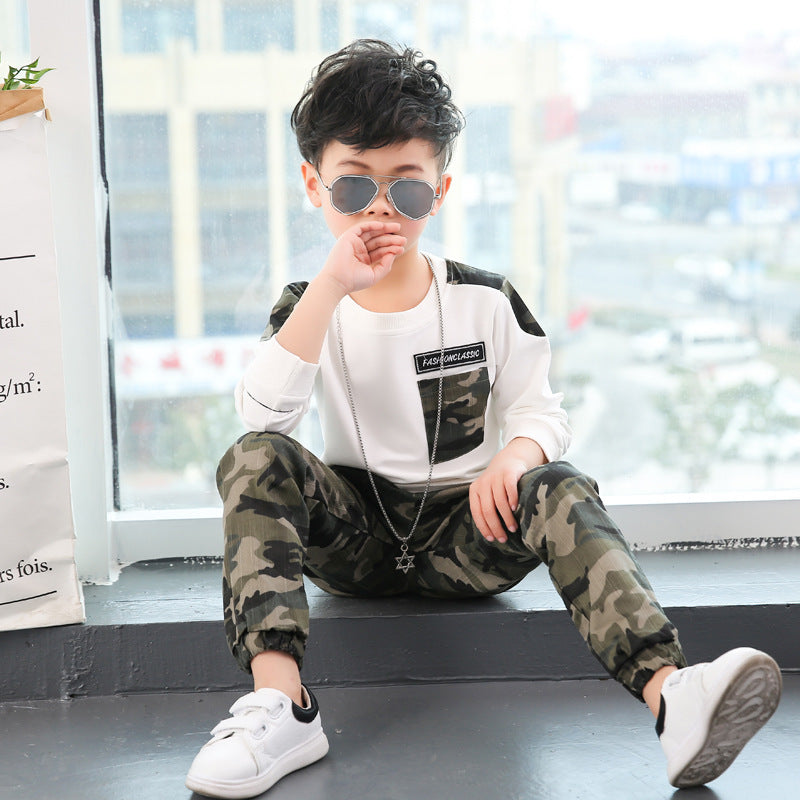 Costume camouflage pour enfants à manches longues