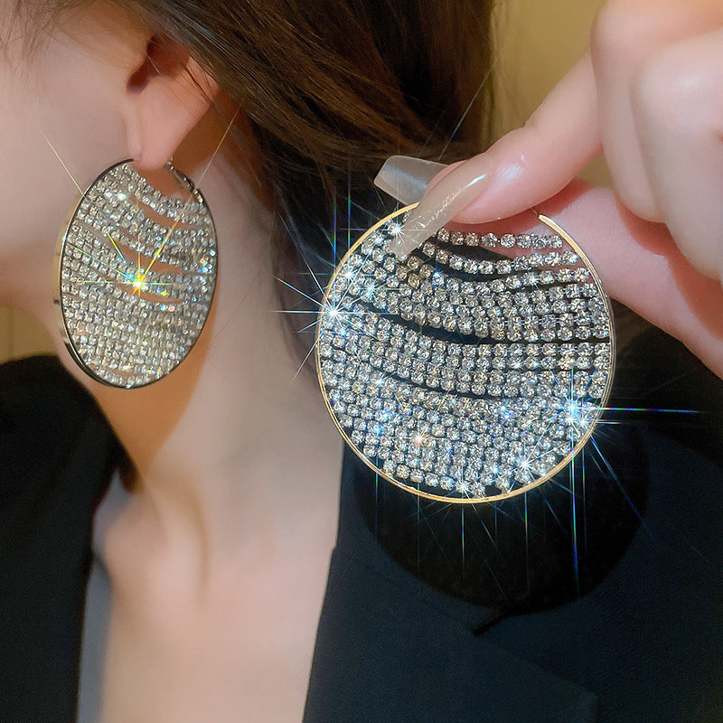 Diamond Round Earrings High-grade