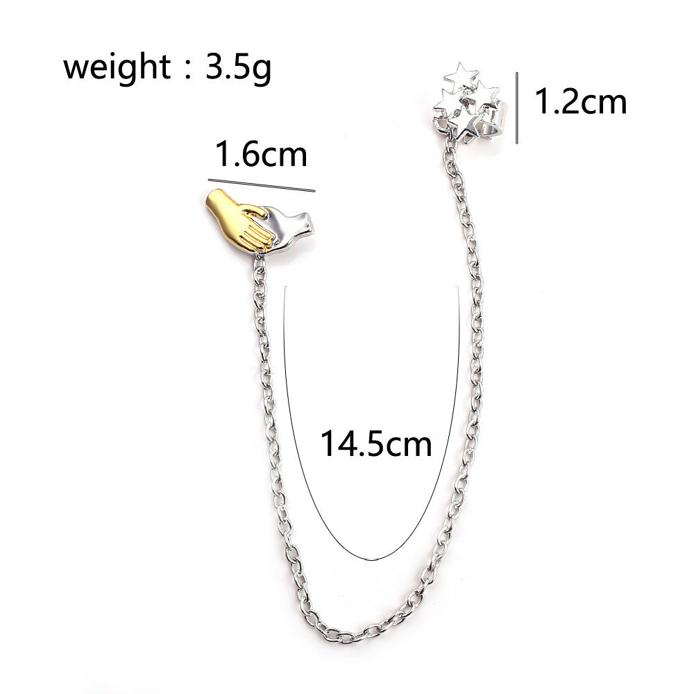 Fashion Personalized Women's High-end XINGX Double-hand Handshake Ear Studs