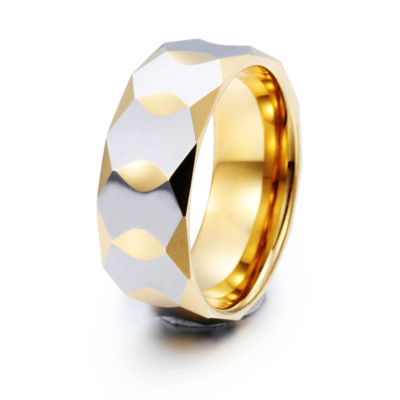 Bague tendance unisexe en acier tungstène