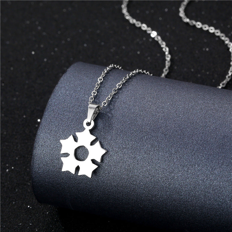 Collier Géométrique Simple Creux Coupe Acier Inoxydable