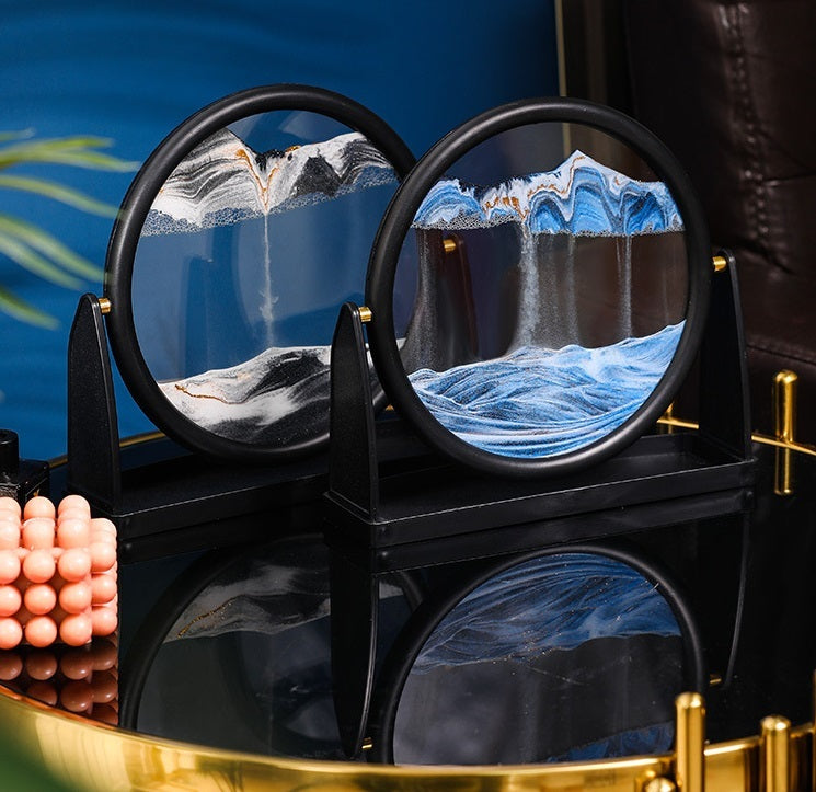 Decoración de escritorio de la sala de estar del hogar del reloj de arena del arte de lujo ligero