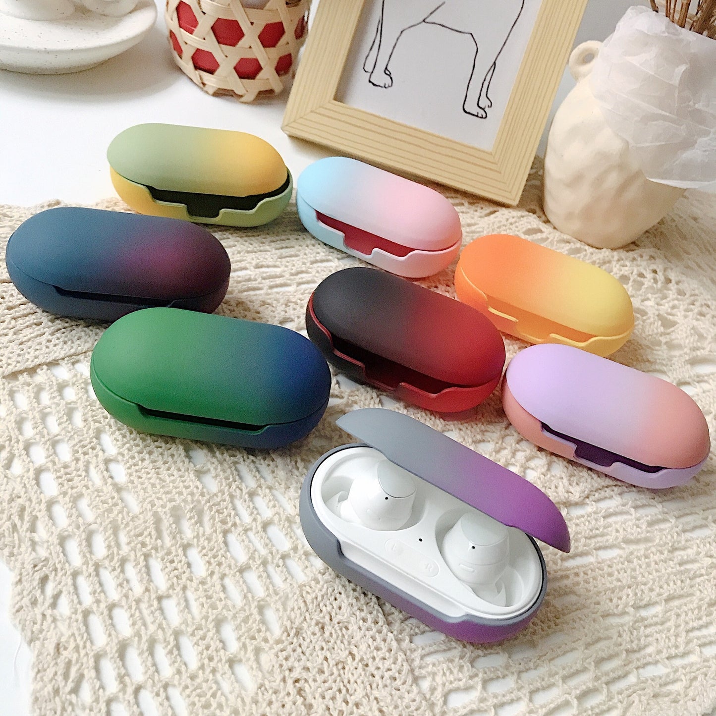 Funda protectora para auriculares Bluetooth Samsung Galaxy Buds+ con gradiente