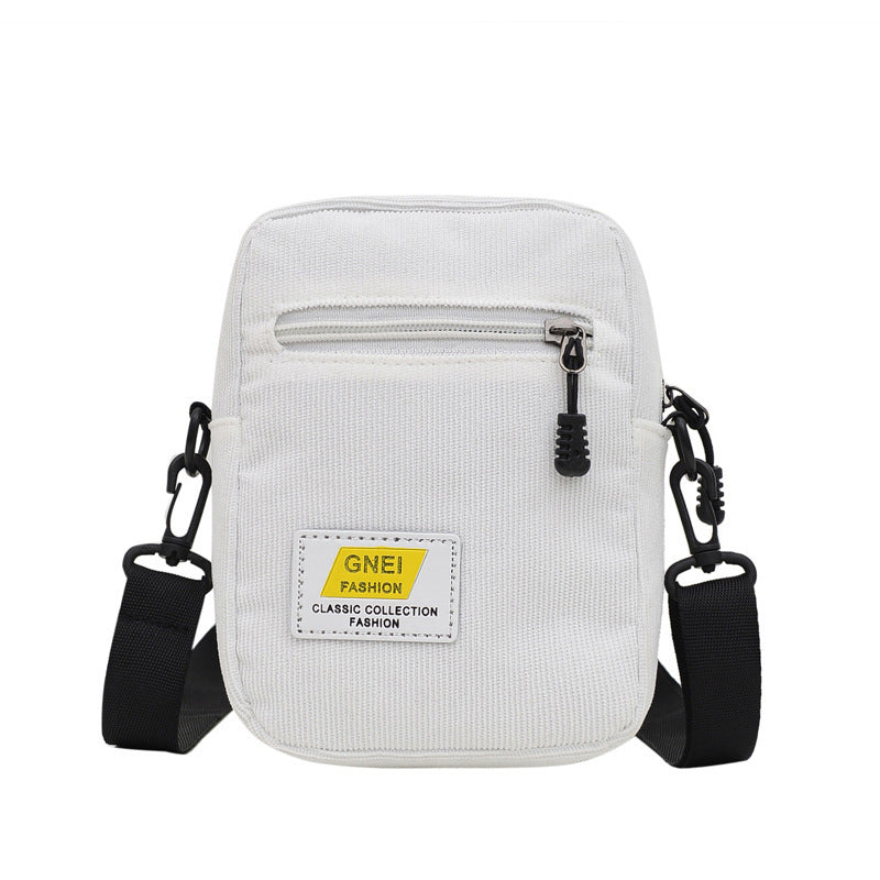 Bolso cuadrado pequeño con cambio de teléfono móvil simple de pana japonesa