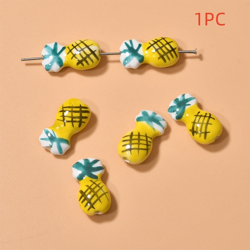 Fruit Pineapple Ceramic Beaded Diy Accessories Material