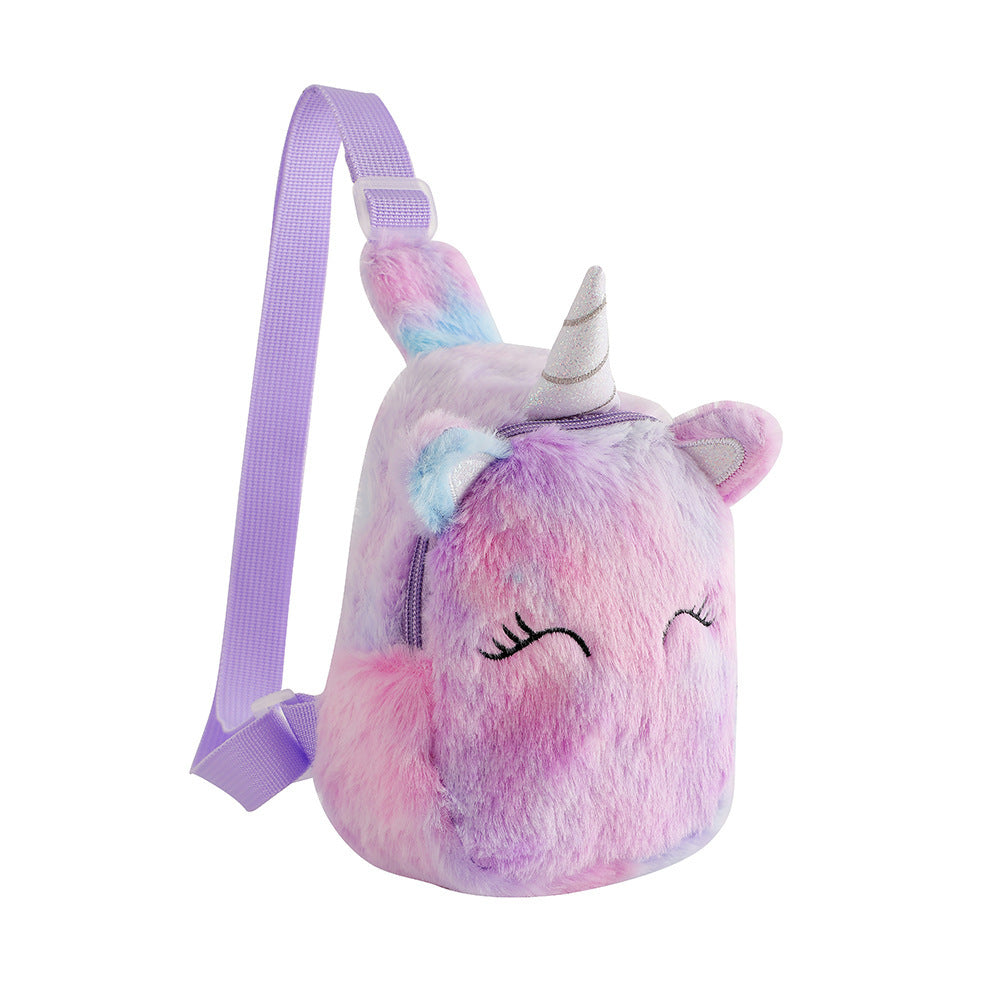 Bandolera de hombro con pecho entrecerrado de felpa de dibujos animados