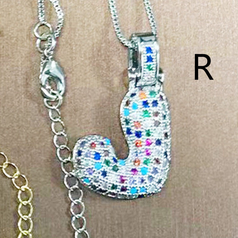 Clavicle Chain Copper Color Zircon Pendant