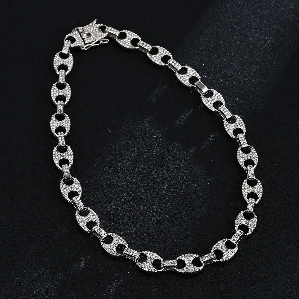 Full Diamond Inlaid Full Diamond Necklace Hipster