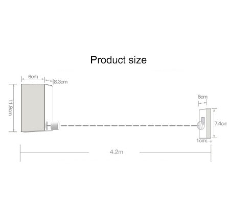 4.2m Steel Clothesline Rope Retractable Clothesline Indoor Stainless Steel Round Clothesline Outdoor Clothes Dryer