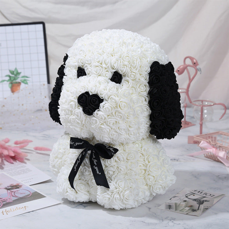 Saint Valentin Rose Carlin Savon Fleur Cadeau Créatif Rose Ours Chien