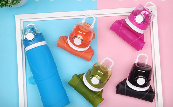 Bouteille d'eau pliante en Silicone bouteille d'eau en Silicone de qualité alimentaire voyage Portable tasse d'eau pliante voyage bouteille d'eau pliante