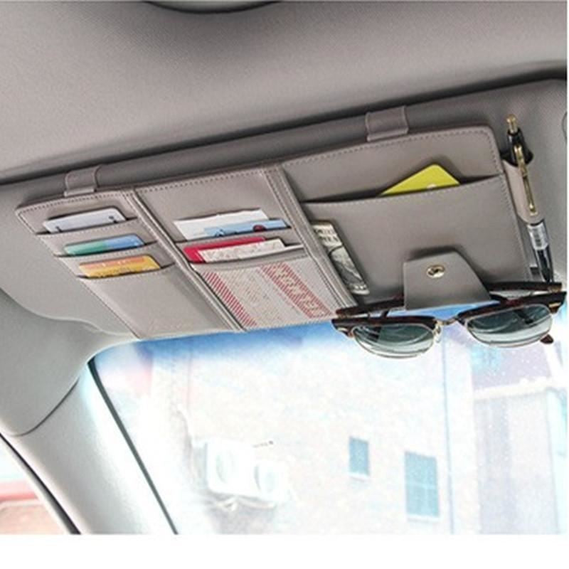 Car Auto Sun Visor Point Pocket Organizer Pouch Bag Card Glasses Storage Holder Car-Styling  IC Card Holder Sunshade Bag