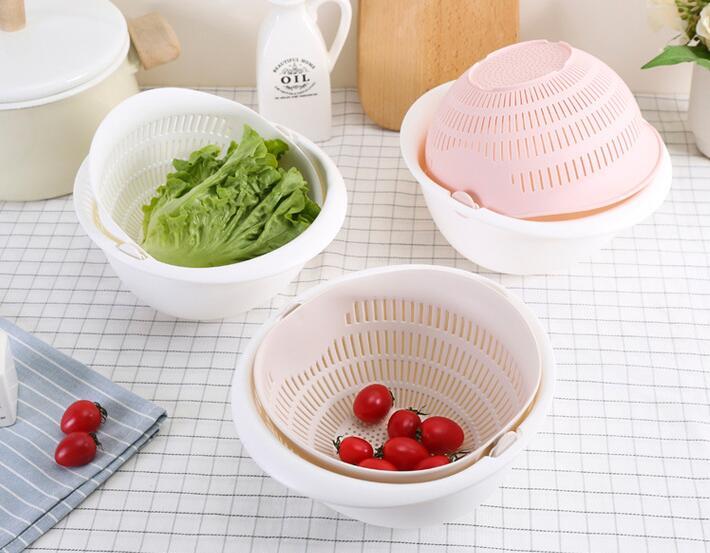 Panier de vidange d'évier à Double vaisselle, panier de fruits de lavage de panoramique de cuisine