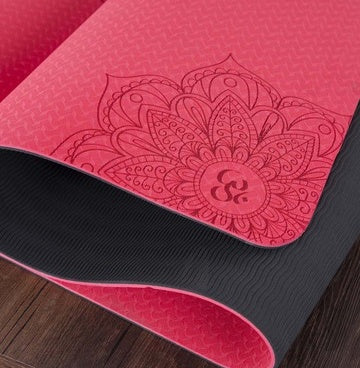 Tapis de yoga antidérapant TPE bicolore, tapis de fitness