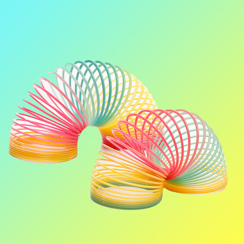 Jouets à bobine de printemps arc-en-ciel pliable en plastique, jeu de sport pour enfants, jouets éducatifs créatifs amusants à la mode, cadeau pour enfants