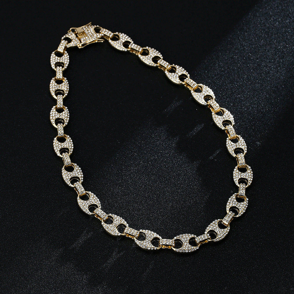 Full Diamond Inlaid Full Diamond Necklace Hipster