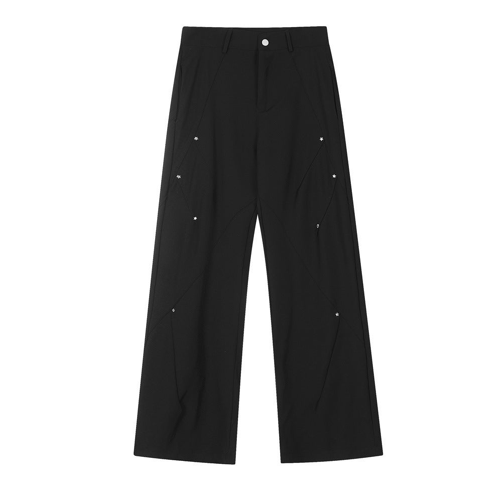 Fashion Men's Loose Wide-leg Straight Trousers