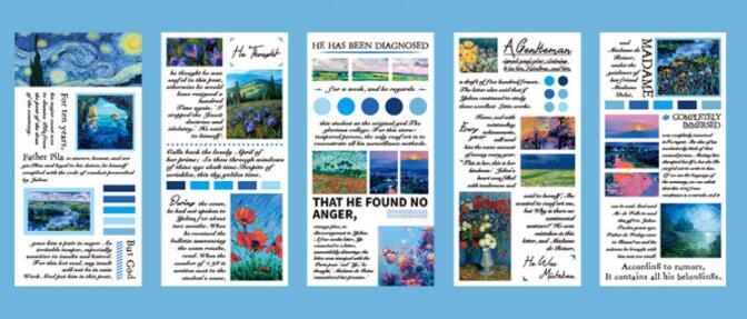 Série de livres d'autocollants anglais de base et en papier de peintures de paysages célèbres