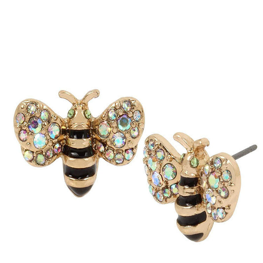 Europe et amérique mode créative Micro incrustation Zircon abeille dégoulinant boucles d'oreilles